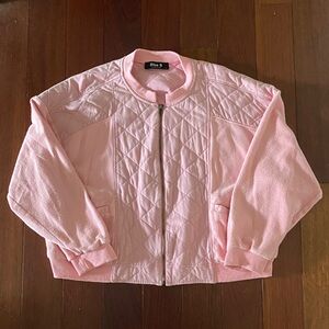Ella B Pink Quilted Bomber Jacket